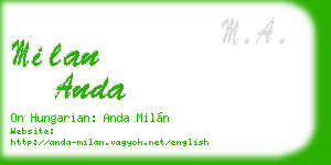 milan anda business card