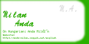 milan anda business card